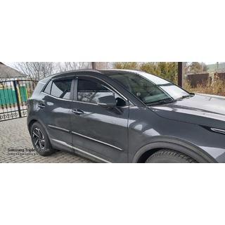 Okenné deflektory s chrómovou lištou Niken (pre SWB, 4 ks) Kia Sportage 2021– fotografia 4