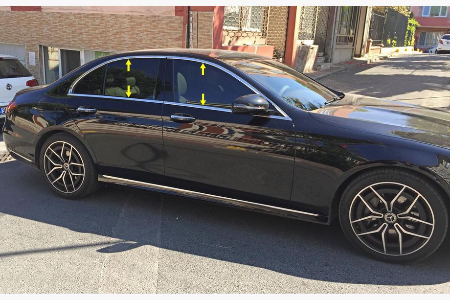 Mercedes Trieda E W213 2016–2023 Kompletné nerezové lišty okolo okien Image