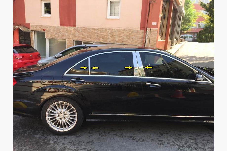 Mercedes S-class W221 2005–2013 Kryty stĺpikov (6 ks, nerez) Image