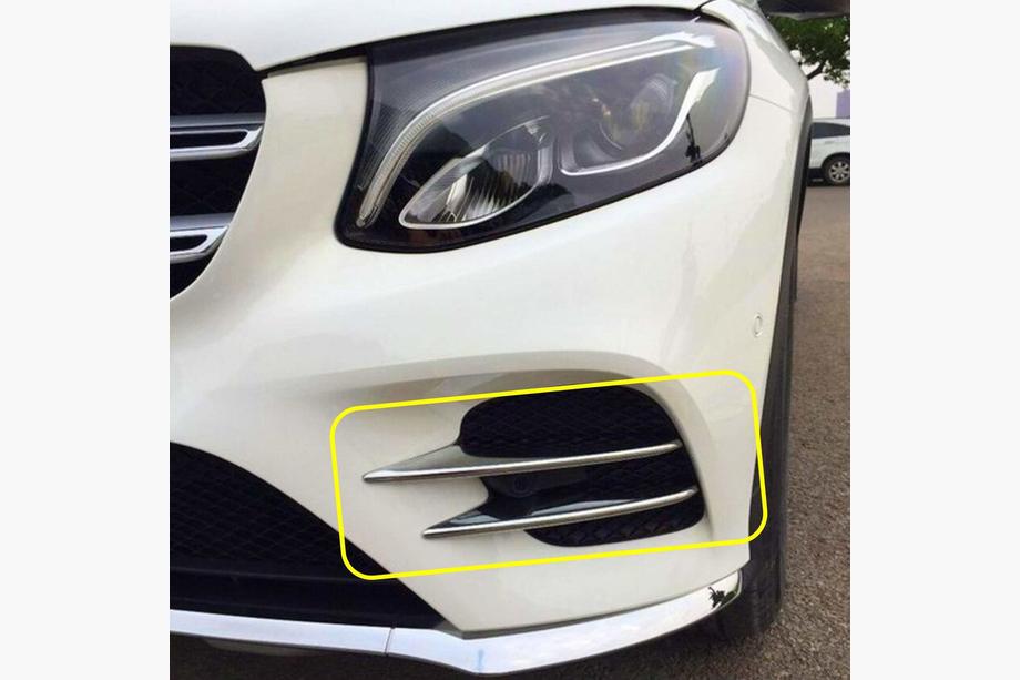 Mercedes GLC X253 2015–2022 Bočné lišty na predný nárazník V1 (nerez) Image