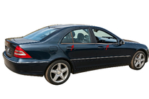 Mercedes C-trieda W203 2000–2007 Nerezové okrasné lišty okien 4 ks, Sedan, Carmos – turecká oceľ fotografia 1